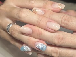 海をネイルに埋め込み！