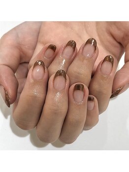 グラマラス プレジール 中野店(glamourous plaisir)/☆ミラーフレンチネイル☆