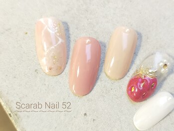 スカラべネイル52 春日部(Scarab Nail 52)/NEW◎Design*大人可愛い苺¥7900