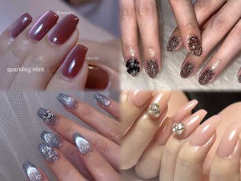 スパークリング ミント 森ノ宮店(sparkling mint)の写真/【オフ込★華やかなシンプルネイル】カラーは100色以上！シンプルだからこそ際立つ、上質な美しさ♪