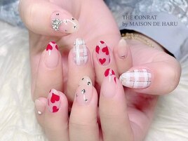 バレンタインネイル