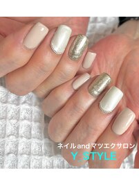 シンプル3色ワンカラーネイル