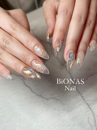 キラキラ＋うるうるnail