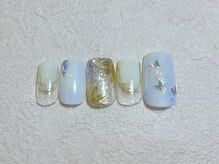 ネイルビート(NAIL BEAT)/ミラーネイル　蝶々　キラキラ