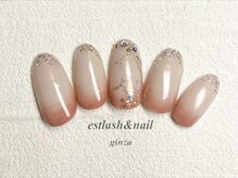 エストラッシュアンドネイル 銀座店(est lash&nail)/グラデハートネイル　パラジェル