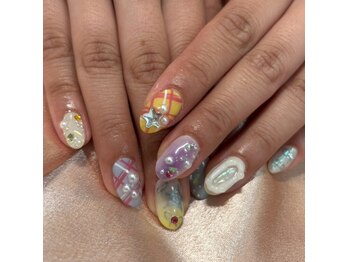 チェックネイル/冬デザイン