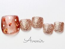 アヴィニール 表参道(Avenir)/押し花ドットネイル