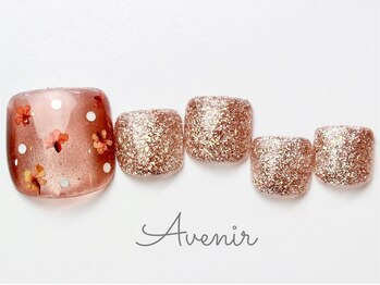 アヴィニール 表参道(Avenir)/押し花ドットネイル