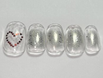 ネイルメゾン 渋谷店(NAIL MAISON)/ハートクリアラメ￥4500