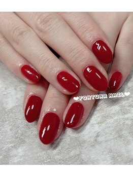 フォルトゥーナ 神田(Fortuna)/赤ワンカラ/神田ネイルサロン