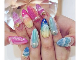 夏ネイル 人魚 やり放題 渋谷