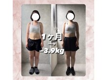 インプルーブ エステティック(Improve ESTHETIC)の雰囲気（一ヶ月でこの変化！体重-3.9キロ　ウエスト-4ｃｍ　体脂肪-3.4％）