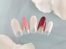 シューズネイルプロデュース/フレンチシェル×ストーン