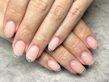 ジュリネイル(JULIE NAIL)/オーロラガラスフレンチ♪