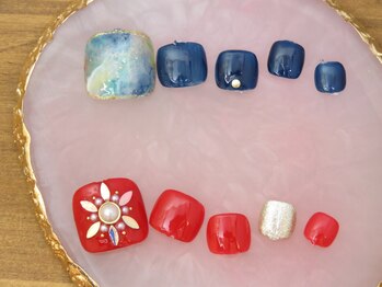 ル ジャルダン 戸塚店(le jardin)の写真/【戸塚駅徒歩1分の美容室内サロン】夏に向けて◎大人女性にぴったりの上品アートネイルもオススメです♪