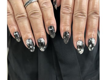 ネイルサロン エーナイン 旭川春光店/夜桜ネイル