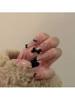 ミックスネイルスタジオ(Mixx nail studio)/黒リボン