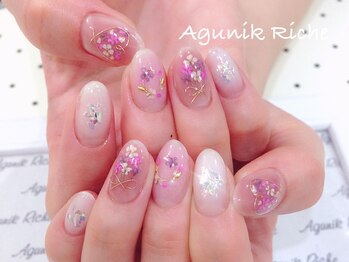 アグニークリッシェ(Agunik Riche)/【押し花ネイル】