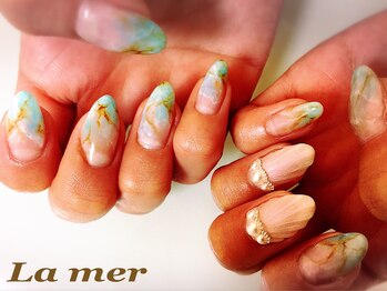 ラメール(La mer)/ターコイズ×人魚の鱗ネイル★