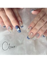クリア(Clear)/くすみブルーネイル