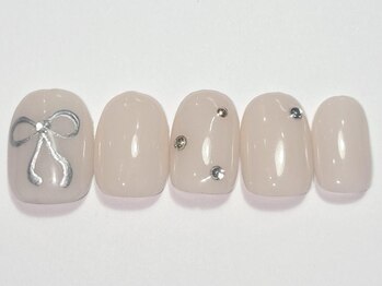 ネイルメゾン 渋谷店(NAIL MAISON)/ガーリーリボンストーン￥5500