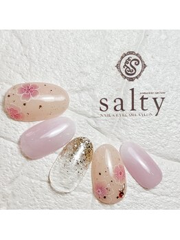 ネイルアンドアイラッシュサロン ソルティ 寺田町(salty)/フラワーネイル