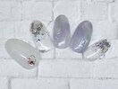 オーロラネイル　梅雨　マーブル