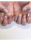 カラフルいろいろリボンネイル