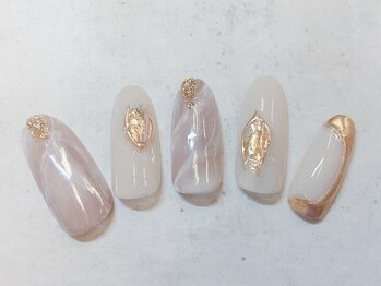 グラマーネイル(Glamor nail)/大理石×ニュアンス