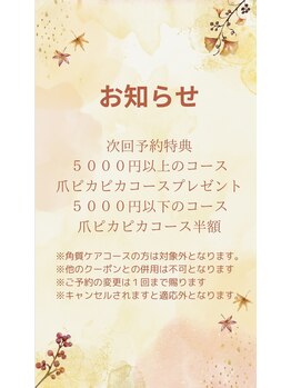 フットメンテ 巻き爪矯正センター 南浦和/施術日に次回予約特典