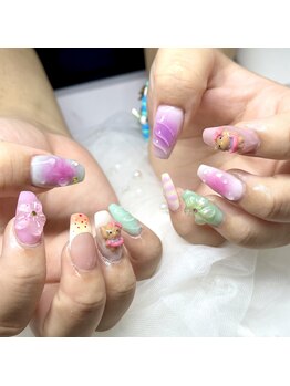 フォックスネイル(fox.nail__)/盛り盛りネイル