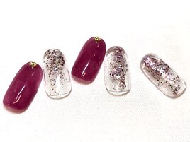 ボルドーシックネイル☆￥8800
