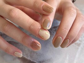 細フレンチ×お花アート！
