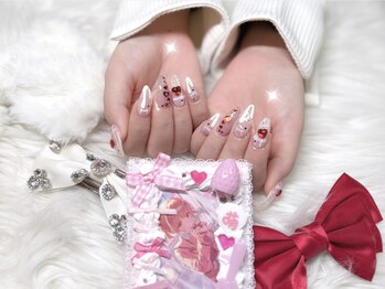 バレンタインネイル