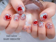 ベイビーブレス(BABY BREATH)/ぷっくりショートネイル