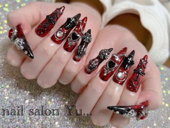 赤ミラー地雷系nail