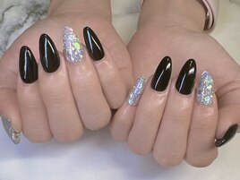 ブラック×ラメスカルプ長さだし