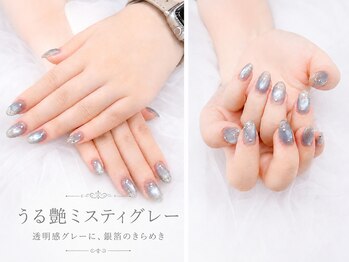 スウィートハート(Sweet Heart)/上品シルバーニュアンスネイル