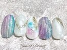 紫陽花モチーフネイル￥8000