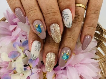 ダブルネイル(Double Nail)/【ほり】ヤシの葉ネイル