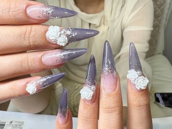エガオネイルサロン 錦糸町店(EGAO NAIL SALON)/♪花紫グラデーション♪