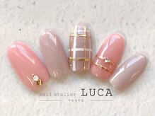 ネイルアトリエルカ(nail atelier LUCA)/W-452 チェック×リングネイル