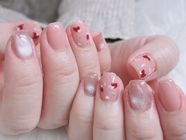 赤ハートネイル