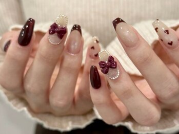 ニット/リボン/フレンチ