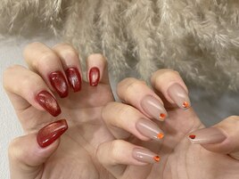 Xmas仕様☆ちぐはぐネイル