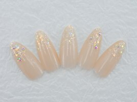 スキンベージュ/先端ラメ