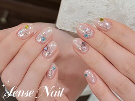 ヒョウ柄フレンチネイルバカラ