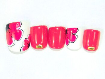 ネイルサロン ドレリッチ 大宮店(drerich)/【7990】大花柄フット