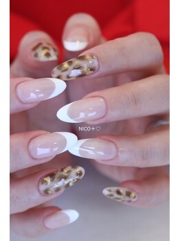 ネイルサロンアンドスクール ニコ(NICO)/レオパードとフレンチ♪