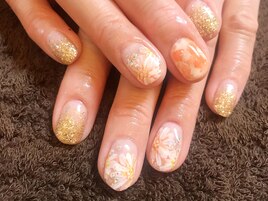 夏のフラワーネイル